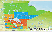 Political Panoramic Map of Manitoba, physical outside