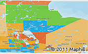 Political Panoramic Map of Manitoba, political shades outside