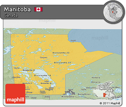 Savanna Style Panoramic Map of Manitoba