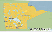 Savanna Style Panoramic Map of Manitoba, single color outside