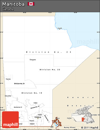 Classic Style Simple Map of Manitoba