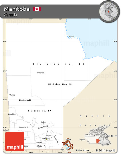 Classic Style Simple Map of Manitoba