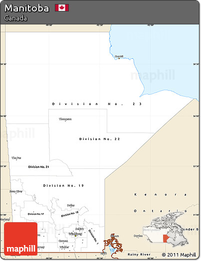 Classic Style Simple Map of Manitoba