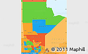 Political Simple Map of Manitoba, political shades outside