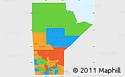 Political Simple Map of Manitoba, single color outside