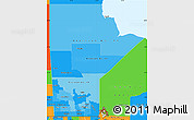 Political Shades Simple Map of Manitoba, political outside