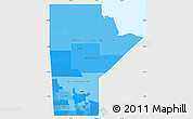 Political Shades Simple Map of Manitoba, single color outside