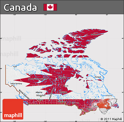 Flag Map of Canada, flag rotated
