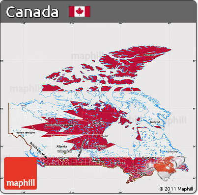 Flag Map of Canada, flag rotated
