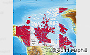 Flag Map of Canada, physical outside