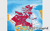 Flag Map of Canada, political outside, flag aligned to the middle