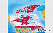 Flag Map of Canada, political outside, flag rotated