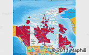Flag Map of Canada, political outside