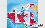 Flag Map of Canada, political shades outside