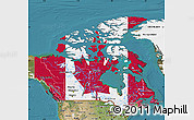 Flag Map of Canada, satellite outside