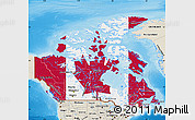 Flag Map of Canada, shaded relief outside