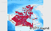 Flag Map of Canada, single color outside, bathymetry sea, flag aligned to the middle