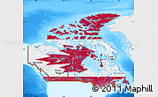 Flag Map of Canada, single color outside, bathymetry sea, flag rotated