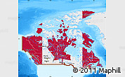 Flag Map of Canada, single color outside, bathymetry sea