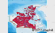 Flag Map of Canada, single color outside, shaded relief sea, flag aligned to the middle