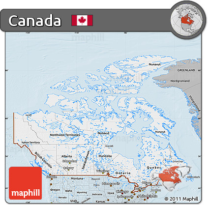 Gray Map of Canada