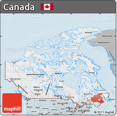 Gray Map of Canada