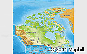 Physical Map of Canada, political shades outside
