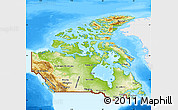Physical Map of Canada, single color outside, bathymetry sea