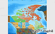 Political Map of Canada, darken, land only