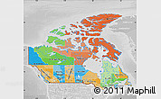 Political Map of Canada, lighten, desaturated