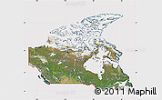 Satellite Map of Canada, cropped outside