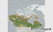 Satellite Map of Canada, lighten, semi-desaturated