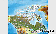Satellite Map of Canada, physical outside
