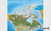 Satellite Map of Canada, political outside