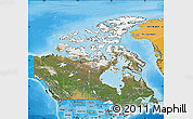 Satellite Map of Canada, political shades outside