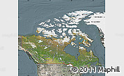 Satellite Map of Canada, semi-desaturated