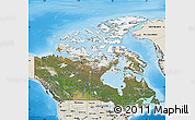 Satellite Map of Canada, shaded relief outside