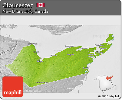 Physical 3D Map of Gloucester, lighten, desaturated