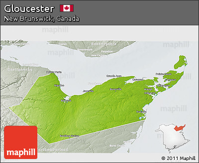 Physical 3D Map of Gloucester, lighten, semi-desaturated