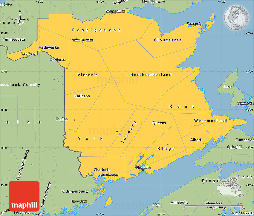 Map Of New Brunswick Canada Maping Resources