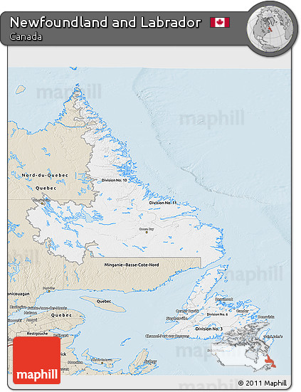 Classic Style 3D Map of Newfoundland and Labrador