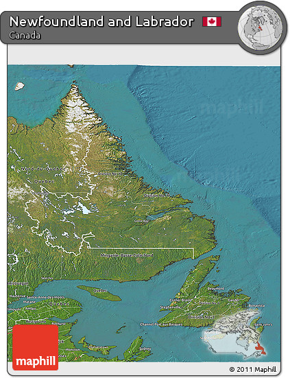 Satellite 3D Map of Newfoundland and Labrador