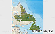 Satellite 3D Map of Newfoundland and Labrador, shaded relief outside