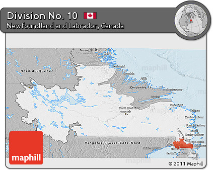 Gray 3D Map of Division No. 10