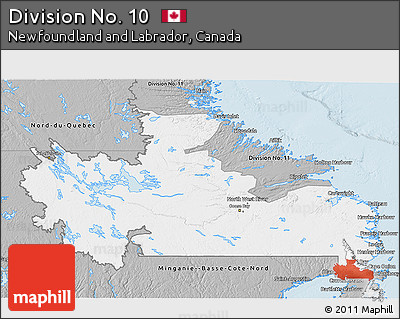 Gray 3D Map of Division No. 10
