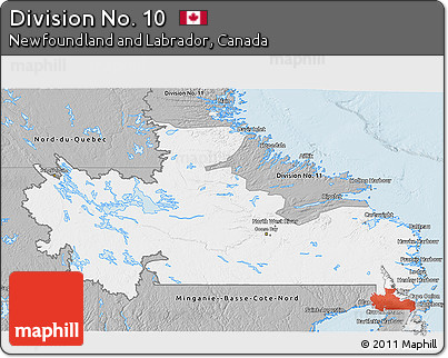 Gray 3D Map of Division No. 10