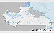 Gray 3D Map of Division No. 10, single color outside