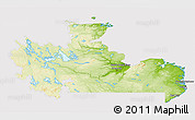 Physical 3D Map of Division No. 10, cropped outside