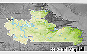 Physical 3D Map of Division No. 10, darken, desaturated
