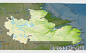 Physical 3D Map of Division No. 10, darken